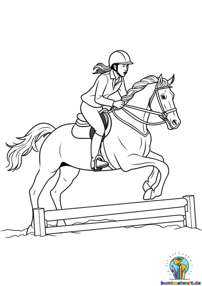 Springendes Pferd Ausmalbild 11