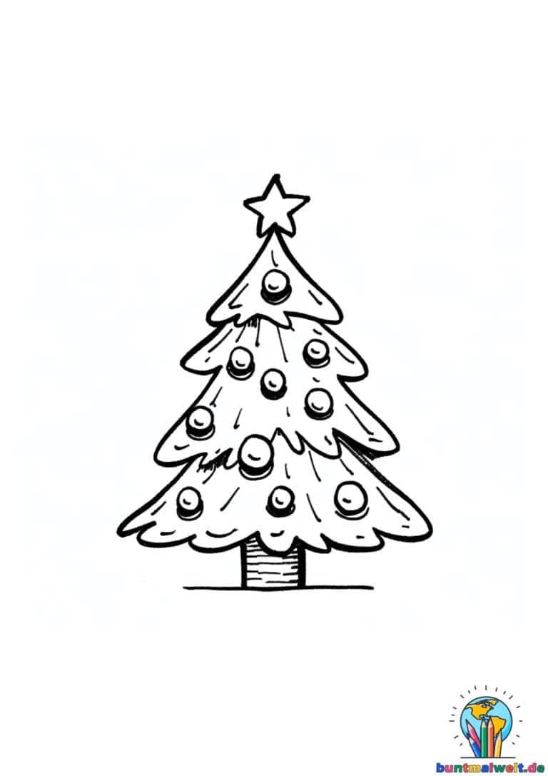 Weihnachtsbaum Ausmalbild 9