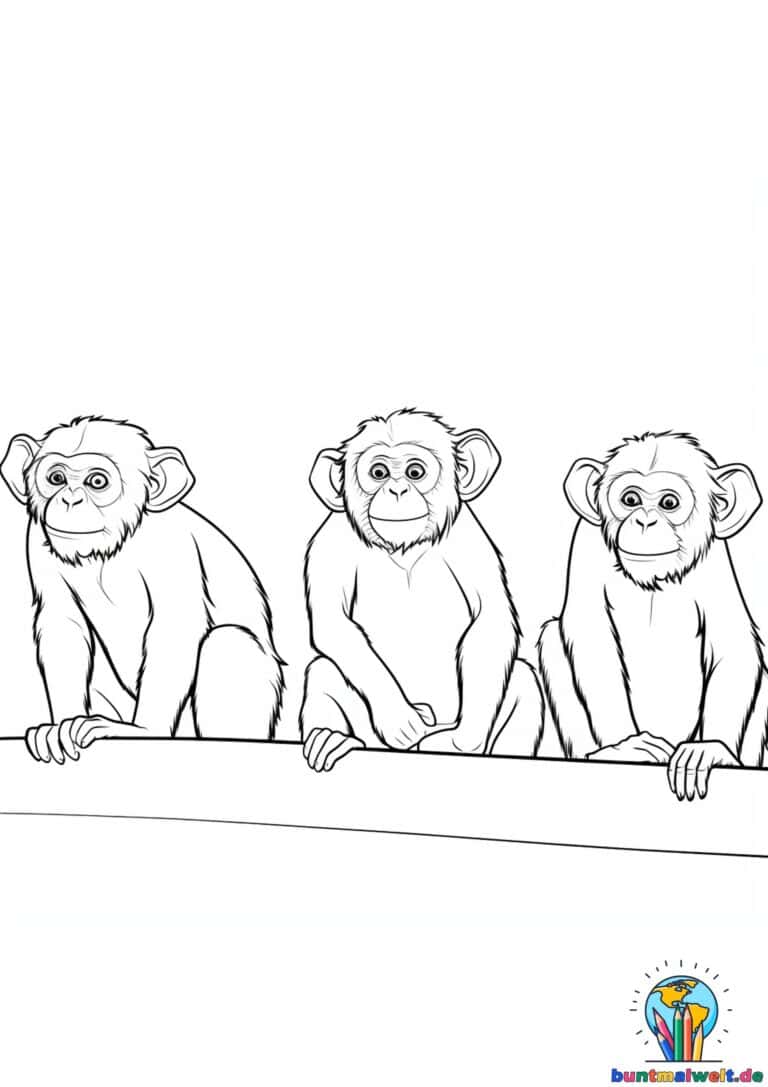 Schimpanse Ausmalbild 7