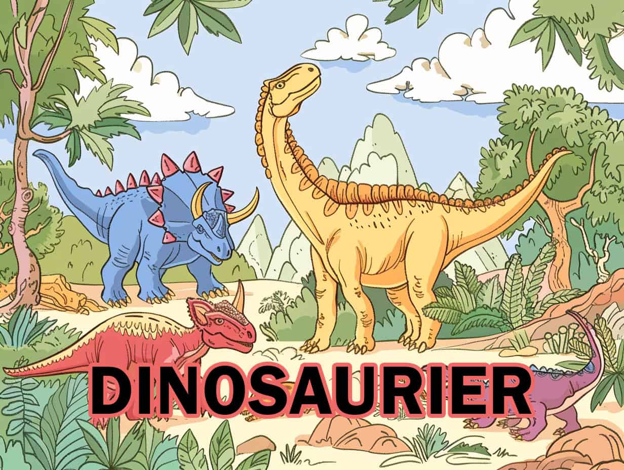 Ausgemalte Dinosaurier